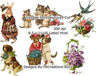 Vintage Animals Digital Collage Sheet