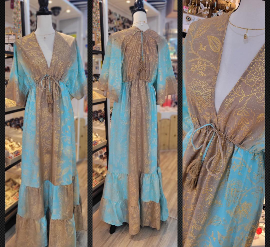 ◆Rest & Recreation◆ UNBALANCE JERSEY DRESS SKY BLUE RR252 Solid Blue Quarter-zip Sleeveless Golf Dress with Shorts