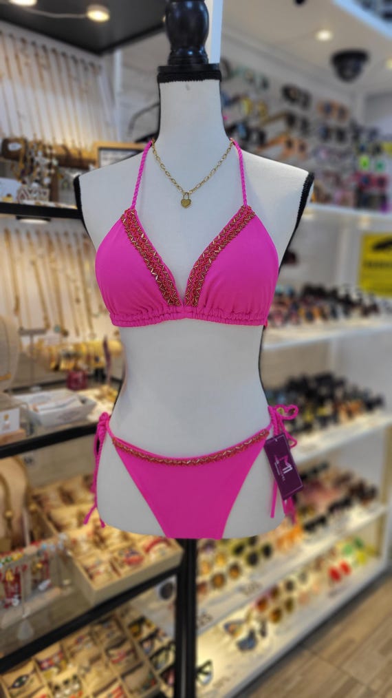 Swimsuit Made in Colombia Two Pieces Flowers Orange Mia Miami Bikini Boutique South Beach Etsy UK