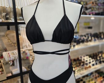 Black Swimsuit  •  top • bottom • two pieces • thong • Basic bikini