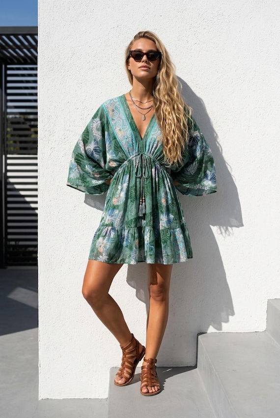 short sleeve boho mini dress Boho Mini Dress  Wild Rose Boho