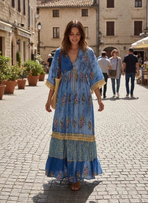 Handcratted • Zury Dress • Long Dress • ONE SIZE • Sleeved