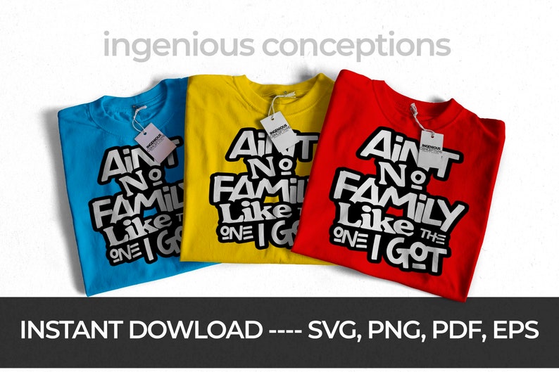 Ain't No Family Like The One I Got Graphic Design - Great Design For Family T-shirts, Hat, Tote Bag | Instant Download SVG PDF Png EPS Files 