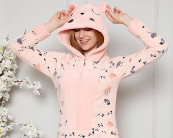 pink onesie back flap