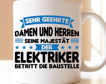 the electrician enters the construction site| Electrician| Electrics| Gift| cup| Engineer | Car mechanic | Mechanic| Profession |