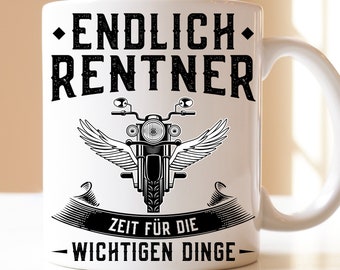 Finally pensioners time for the important things | Gift | cup | Motorcycle | Motorbike| Bikers| Motorcycles | Motorcycle helmet