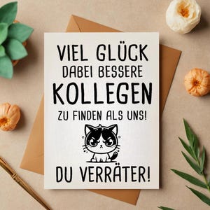 Collègues carte d'adieu collègue carte de vœux changement de travail idée cadeau cadeau d'adieu bonne chance avec elle meilleurs collègues carte de traître