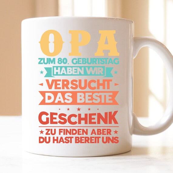 Personalisiert Opa-Tasse Mit Spruch „Wir Haben Versucht…“ – Geschenk Von Enkeln, Spülmaschinenfest (weiß, 330 Ml)