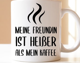 My girlfriend is hotter than my coffee | Couple Relationship Partner Gift for Girlfriend & Boyfriend | for Valentine's Day Funny Marriage Cup