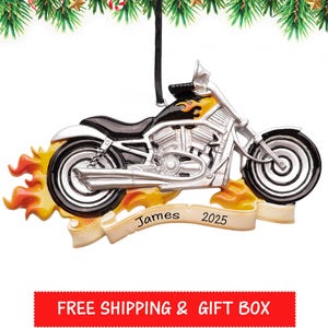 Harley Motorcycle Ornament 2025, Personalized Motorcycle Christmas Ornament, Chopper Biker Ornament, Gift for Son, Dad, Husband