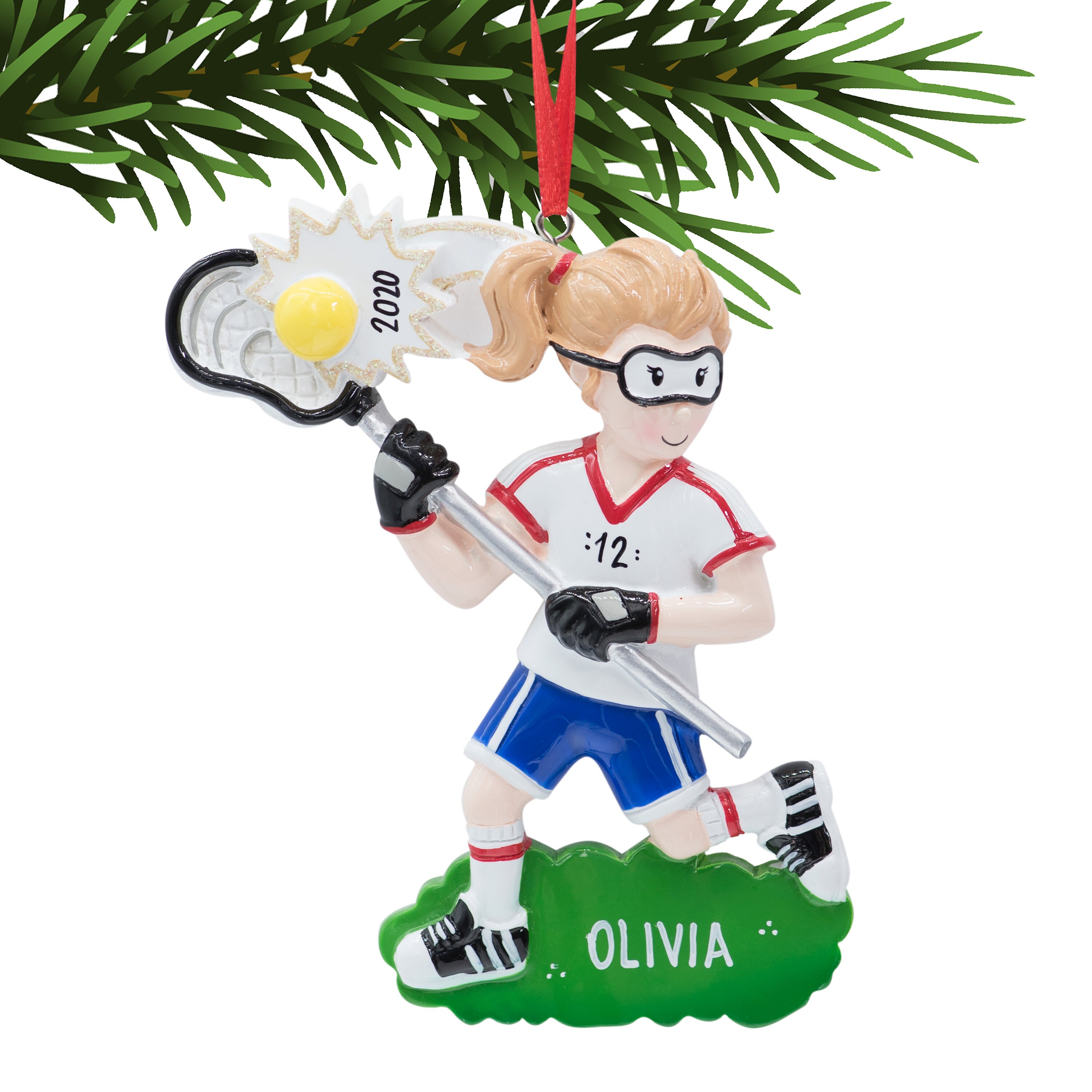 Personalized Lacrosse Ornament Girl Lacrosse Christmas Etsy