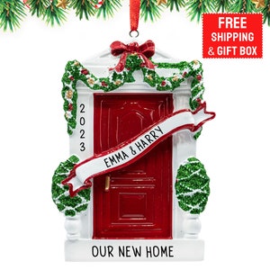 New Home Ornament 2023, Personalized New House Ornament, Red Door Our First Home Ornament, Our 1st Christmas in New Home Ornament Gift