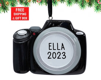 Personalized Camera Ornament for Christmas Tree, Camera Christmas Ornament, Photographer / Photography Ornament, Custom Xmas Gift for 2023