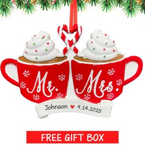 Adorno de boda 2025, adorno navideño personalizado para el Sr. y la Sra., primer matrimonio, primera Navidad para recién casados, regalo de Navidad.
