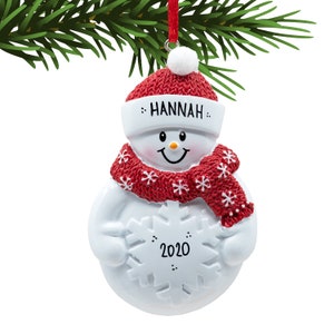 Personalized Snowman Ornament 2023, Snowman Christmas Ornament, Snowman Christmas Tree Ornament, Cute Custom Xmas Tree Gift For Kids