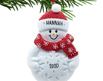 Personalized Snowman Ornament 2023, Snowman Christmas Ornament, Snowman Christmas Tree Ornament, Cute Custom Xmas Tree Gift For Kids