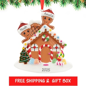 Couple Ornament 2025, Personalized Gingerbread House Couple Christmas Ornament, Cute Family of 2, Our First Christmas Ornament, Xmas Gift