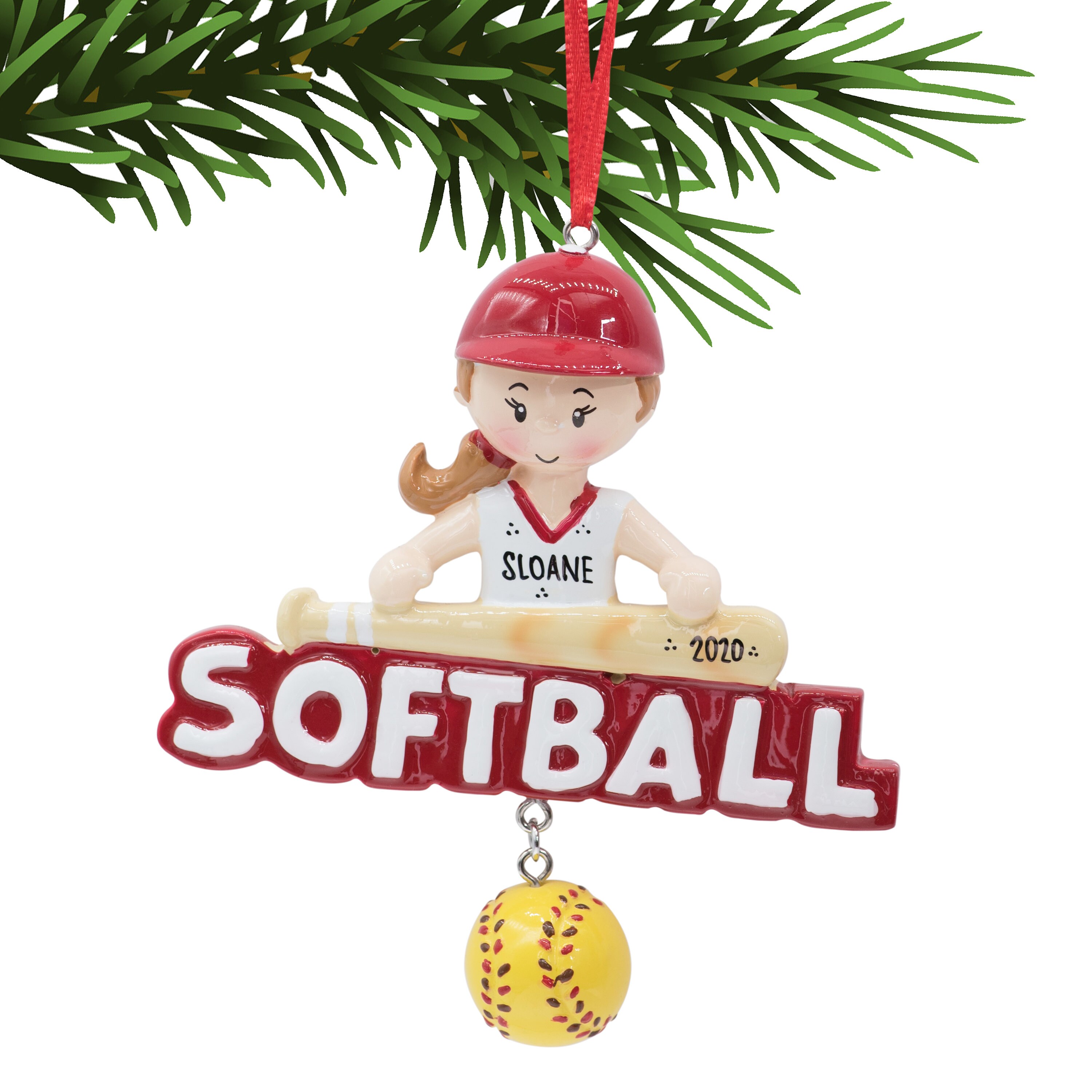 Softball Ornament Softball Christmas Ornament Personalized Etsy