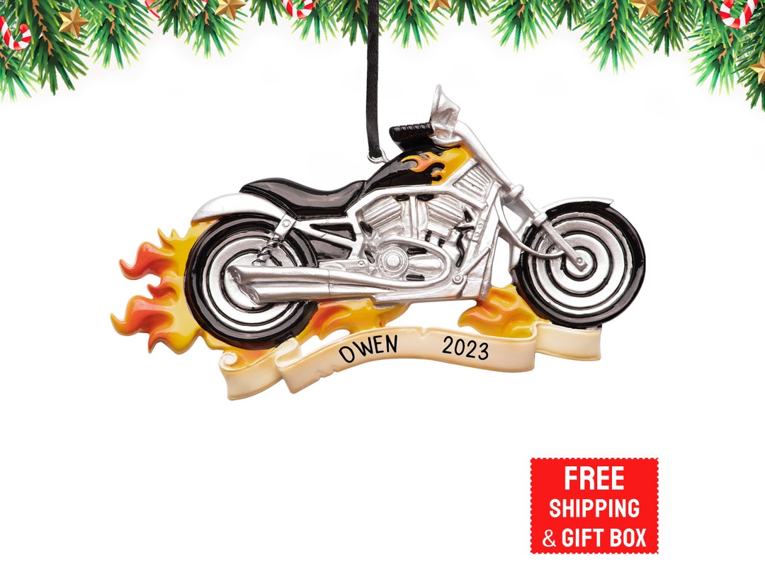 Harley Motorcycle Ornament 2023, Personalized Motorcycle Christmas