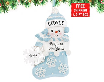 Baby Boy Ornament 2023, Personalized Baby's First Christmas Ornament, Newborn / New Baby 1st Christmas Ornament,My First Christmas-Xmas Gift