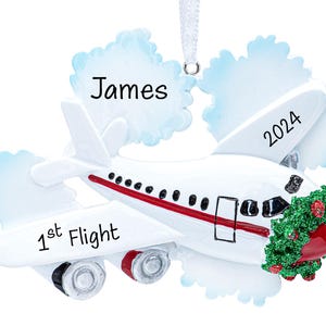 Personalized Airplane Ornament, Airplane Christmas Ornament, Plane Ornament, Plane Christmas Ornament, Attendant / Pilot Tree Gift for 2026