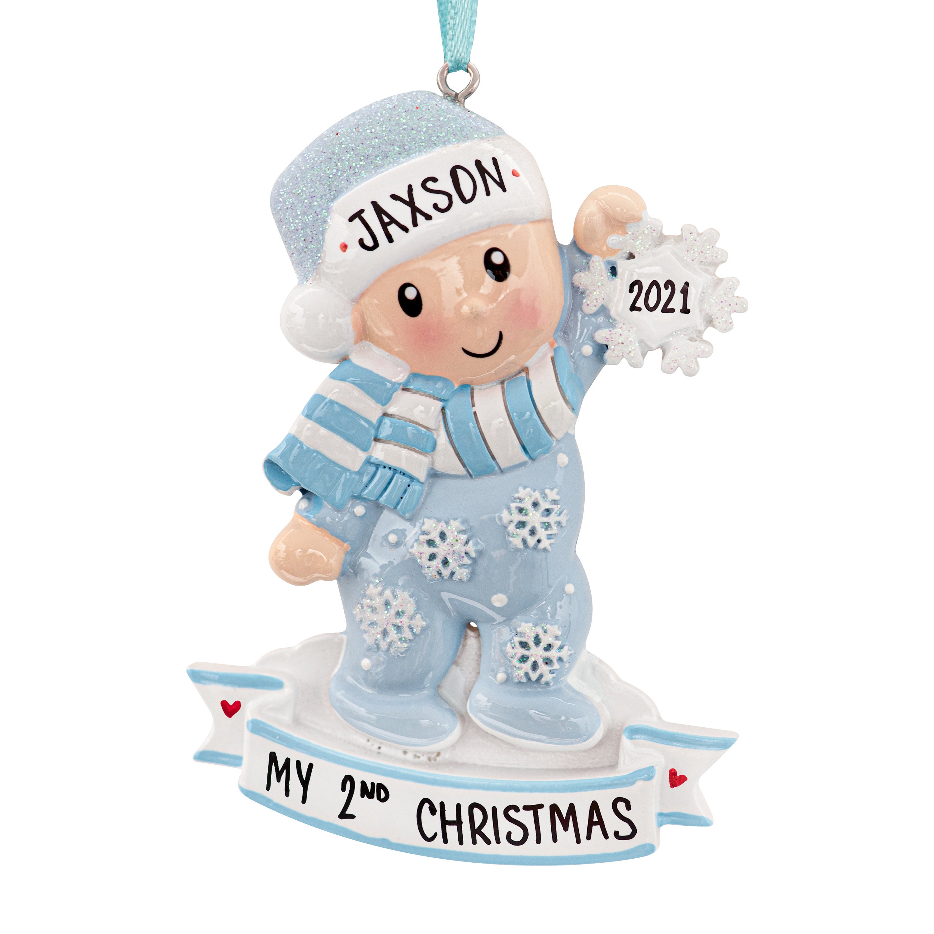 Baby Boy Ornament 2022 Personalized Baby's 2nd Christmas Etsy