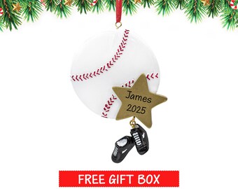 Personalized Baseball Ornament, Baseball Christmas Ornament, Baseball Ball Ornament with Shoes, Customized Gift for 2026