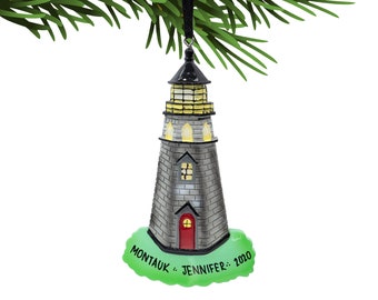 Personalized Lighthouse Ornament, Lighthouse Christmas Ornament, Lighthouse Lawn/ Yard Custom Xmas Tree Gift for 2023