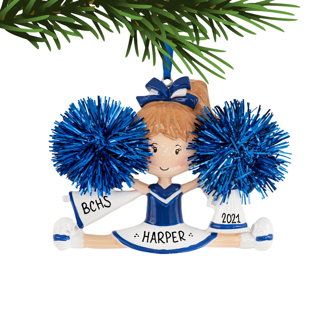 Cheerleader Ornament Personalized Cheerleading Pom Pom Girl Etsy