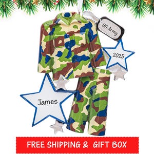 Personalized U.S Army Christmas Ornament 2025, United States Military - Armed Forces - Soldier Camouflage Ornament,Army Mom Custom Xmas Gift