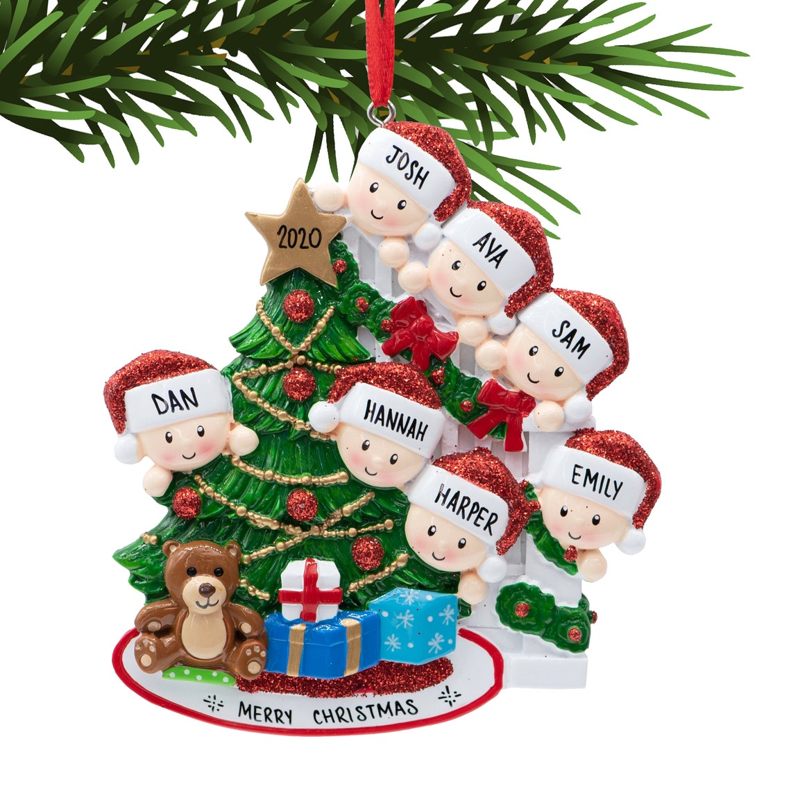Family Of 7 Christmas Ornaments 