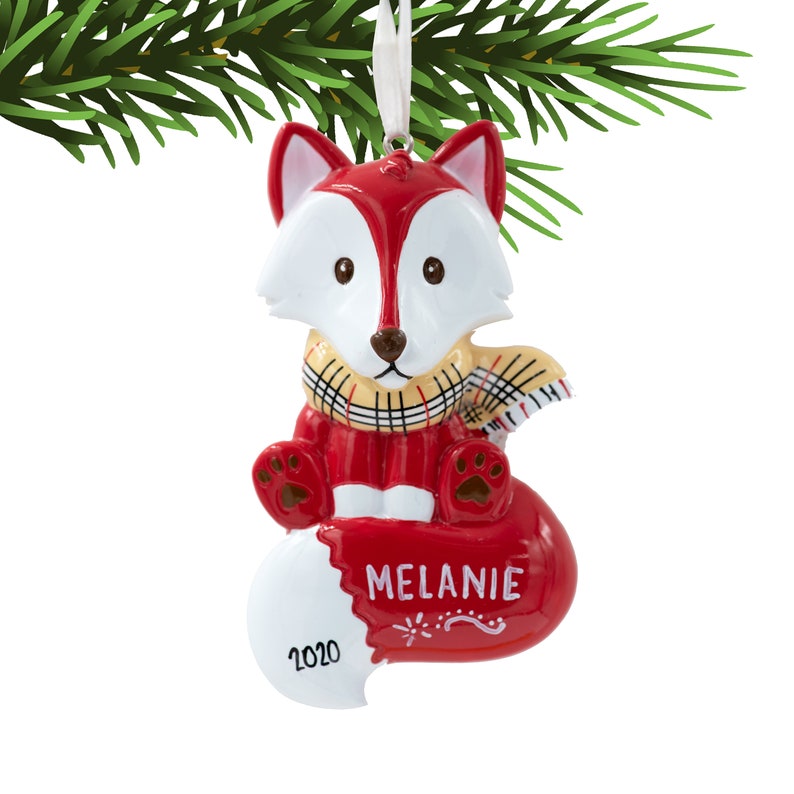 2022 Christmas Toddler Gifts Personalized Fox Ornament 2022 Fox Christmas Ornament Cute Etsy