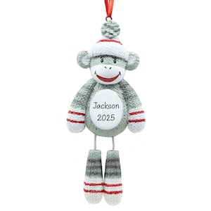 Sock Monkey Ornament 2026, Sock Monkey Christmas Ornament, Cute Stuffed Monkey Christmas Tree Ornament, Gift For Toddler, Kids