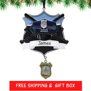 Personalized Police Ornament 2025, Police Christmas Ornament, Policeman Ornament, Police Officer Ornament, Cop Christmas Ornament, Xmas Gift