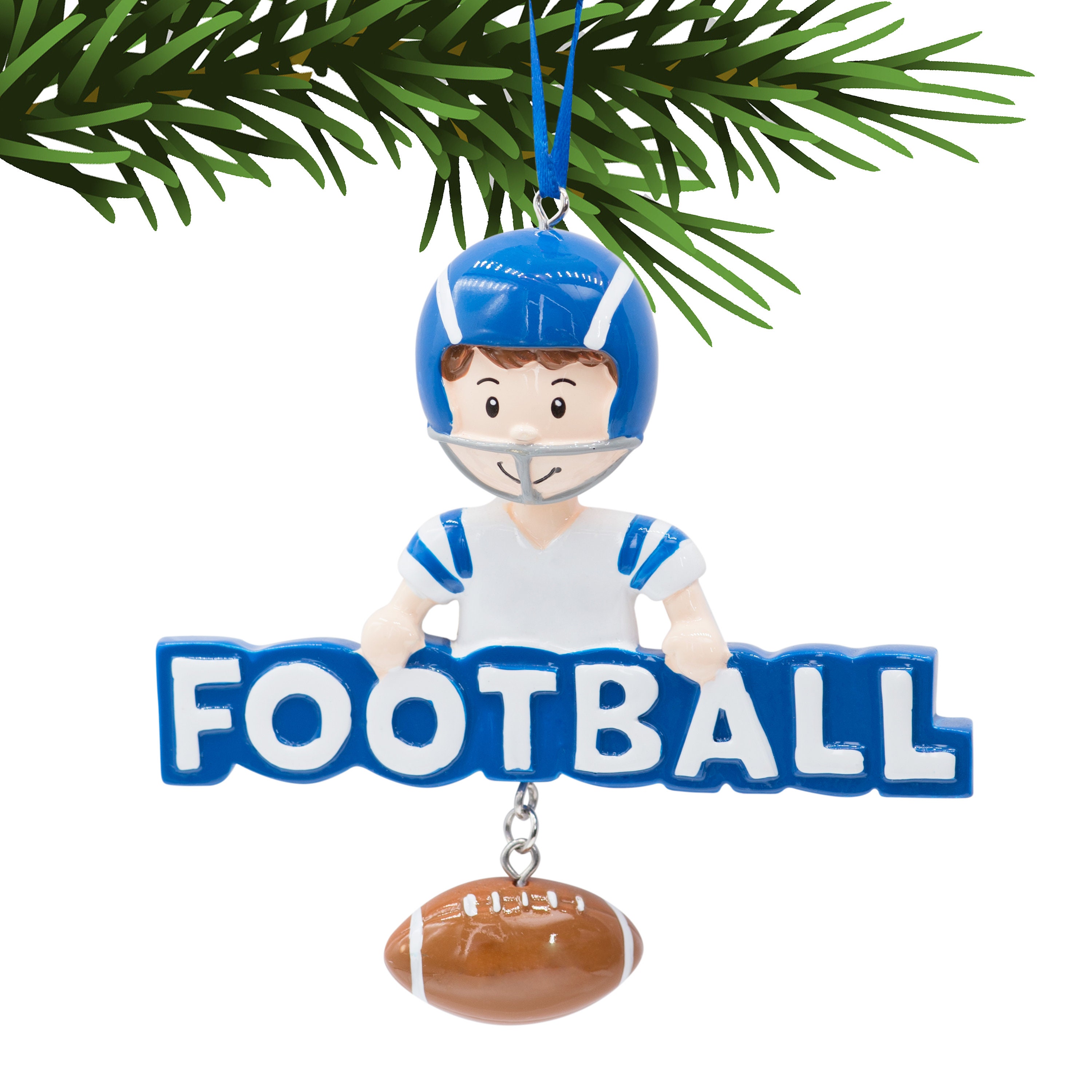 Football Ornament Personalized Football Christmas Ornament Etsy