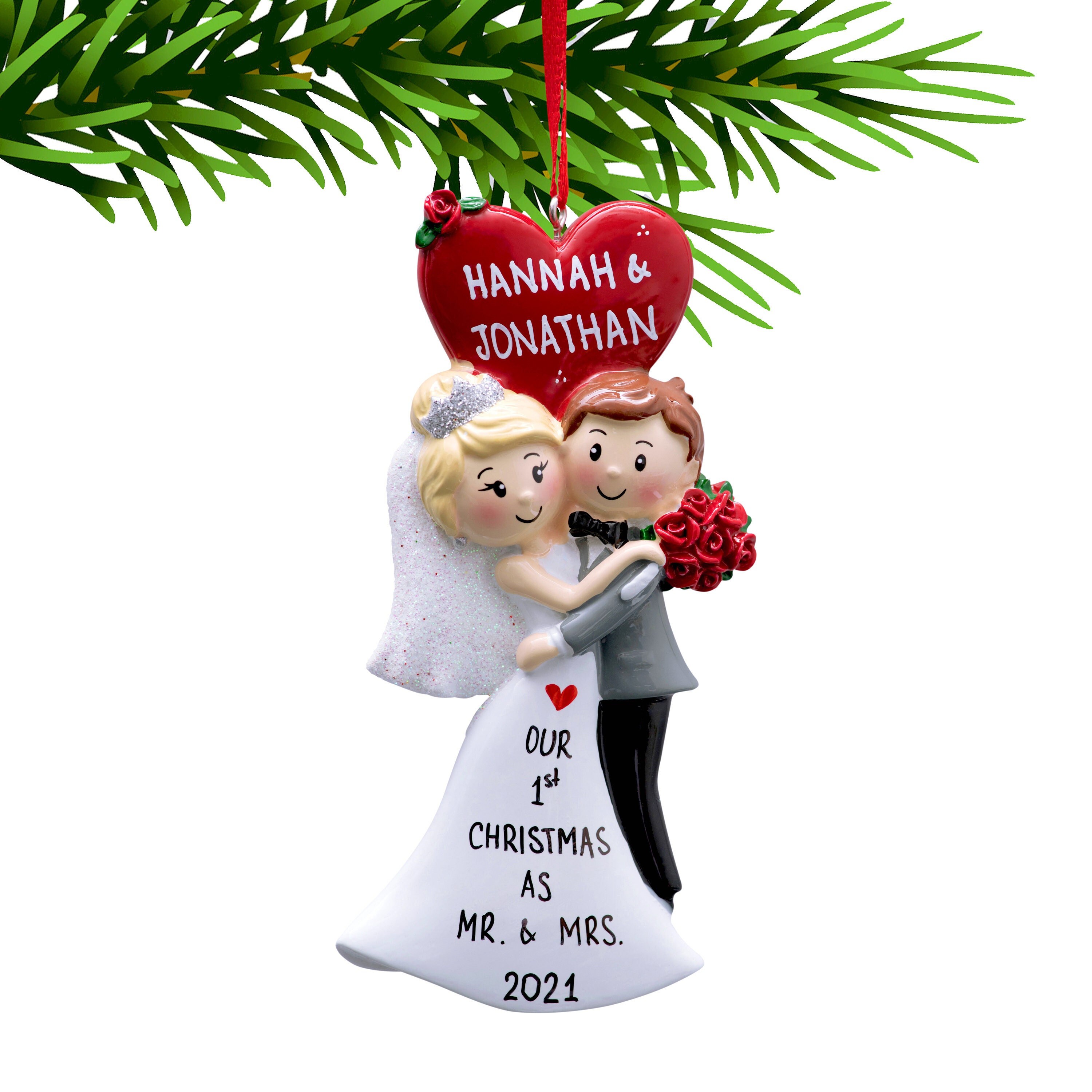 Our First Christmas Married Ornament Bride Groom Gift Mr & Etsy