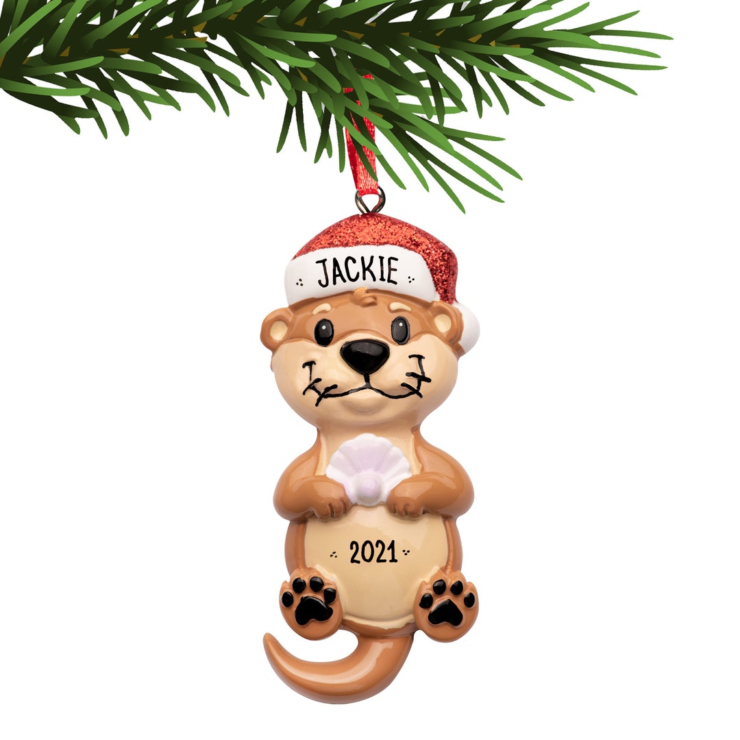 Sea Otter Ornament Personalized Sea Otter Christmas Ornament Etsy
