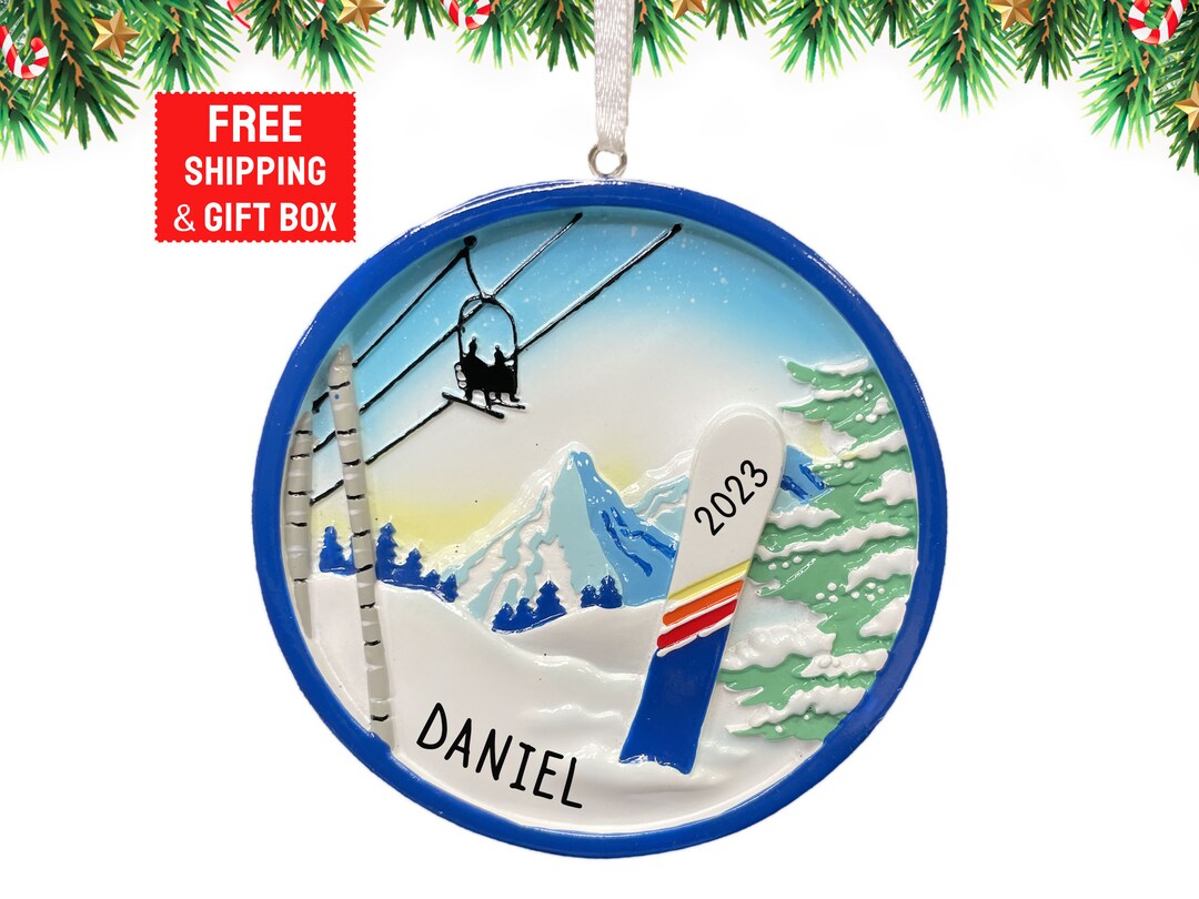 Snowboard Personalized Christmas Ornament 2023 Custom Snow Board Xmas