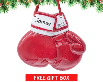 Personalized Boxing Ornament, Boxing Gloves Christmas Ornament for Kickboxing, Boxer & Coach, Customized Gift for 2026
