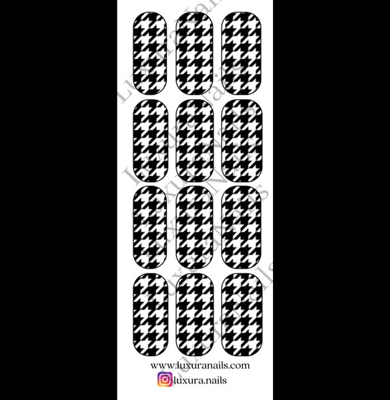 Black White Nail Decals Water Decals Nail Supplies Nail Etsy