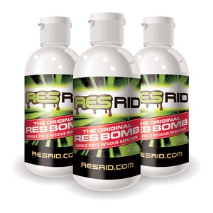 ResRid ResBomb Formula Residue Remover 3 PACK 420 Bong Pipe Bowl Rig Marijuana Cannabis Glass Cleaner 710 wax dab oil remover
