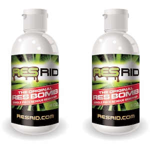 ResRid ResBomb Formula Residue Remover 2 PACK 420 Bong Pipe Bowl Rig Marijuana Cannabis Glass Cleaner 710 wax dab oil remover