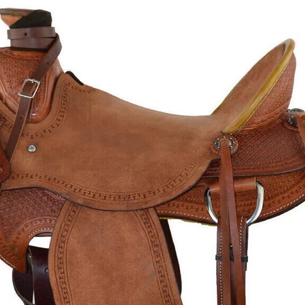 Selle en cuir brut A Fork Wade Tree style western Roping Ranch