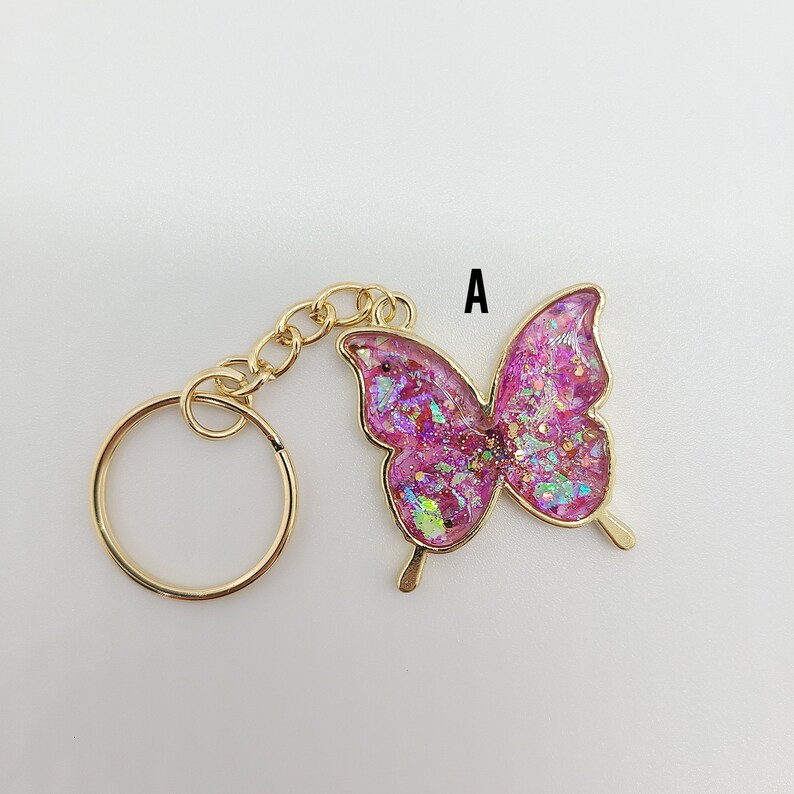 Butterfly Keychains Butterflies Keychain Floral Key Etsy