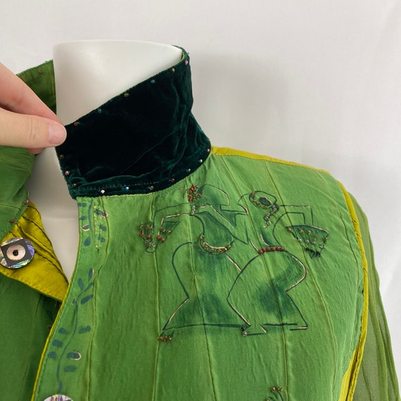 Vintage handmade reversible silk shirt jacket | h… - image 2