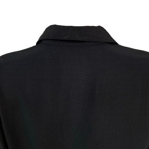 Vintage black collared button down with drawstring - image 5