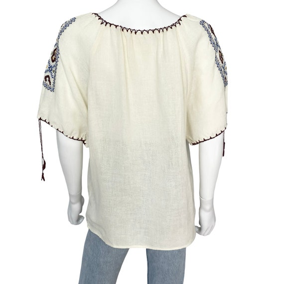 Vintage Hungarian style embroidered peasant blouse - image 5