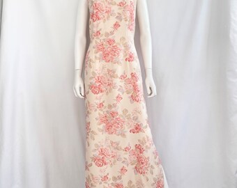 Vintage 90s 1990s Laura Ashley floral print dress | silk printed maxi dress