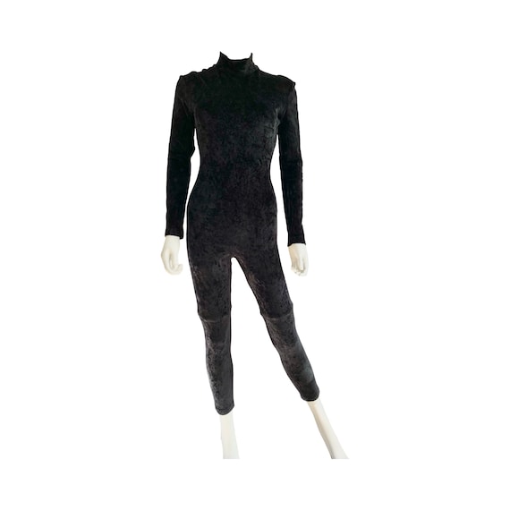 Vintage Rare Katharine Hamnett F/w 1990 Stretch Velour Catsuit