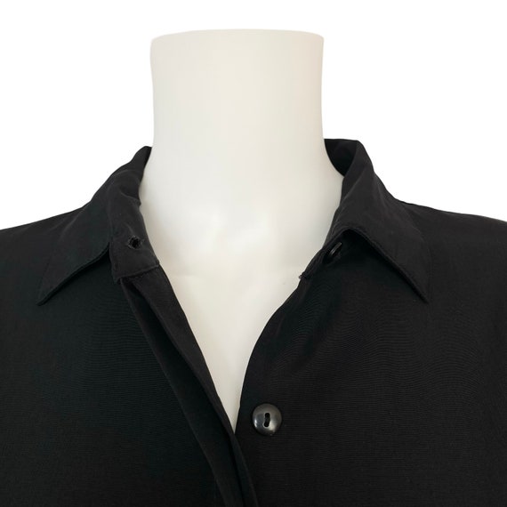 Vintage black collared button down with drawstring - image 2